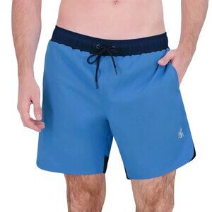 NWOT Spyder Men's S Blue Swim Shorts With Elastic Waist & Drawstring